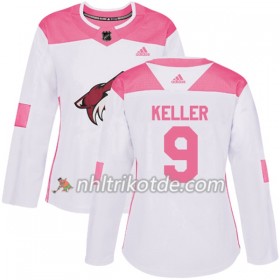 Arizona Coyotes Trikot Clayton Keller 9 Adidas 2017-2018 Weiß Pink Fashion Authentic - Dame
